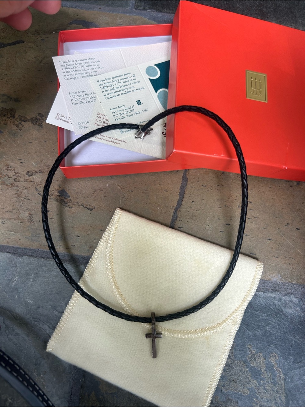 James Avery Cross on leather necklace